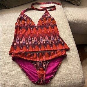 Stylish Red and Purple Women's Swimwear
